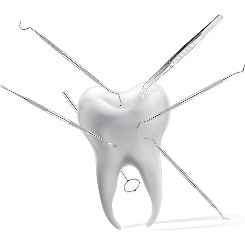 Oral Care Tools Set - Stainless Steel Dental Picks and Scrapers for Plaque Removal
