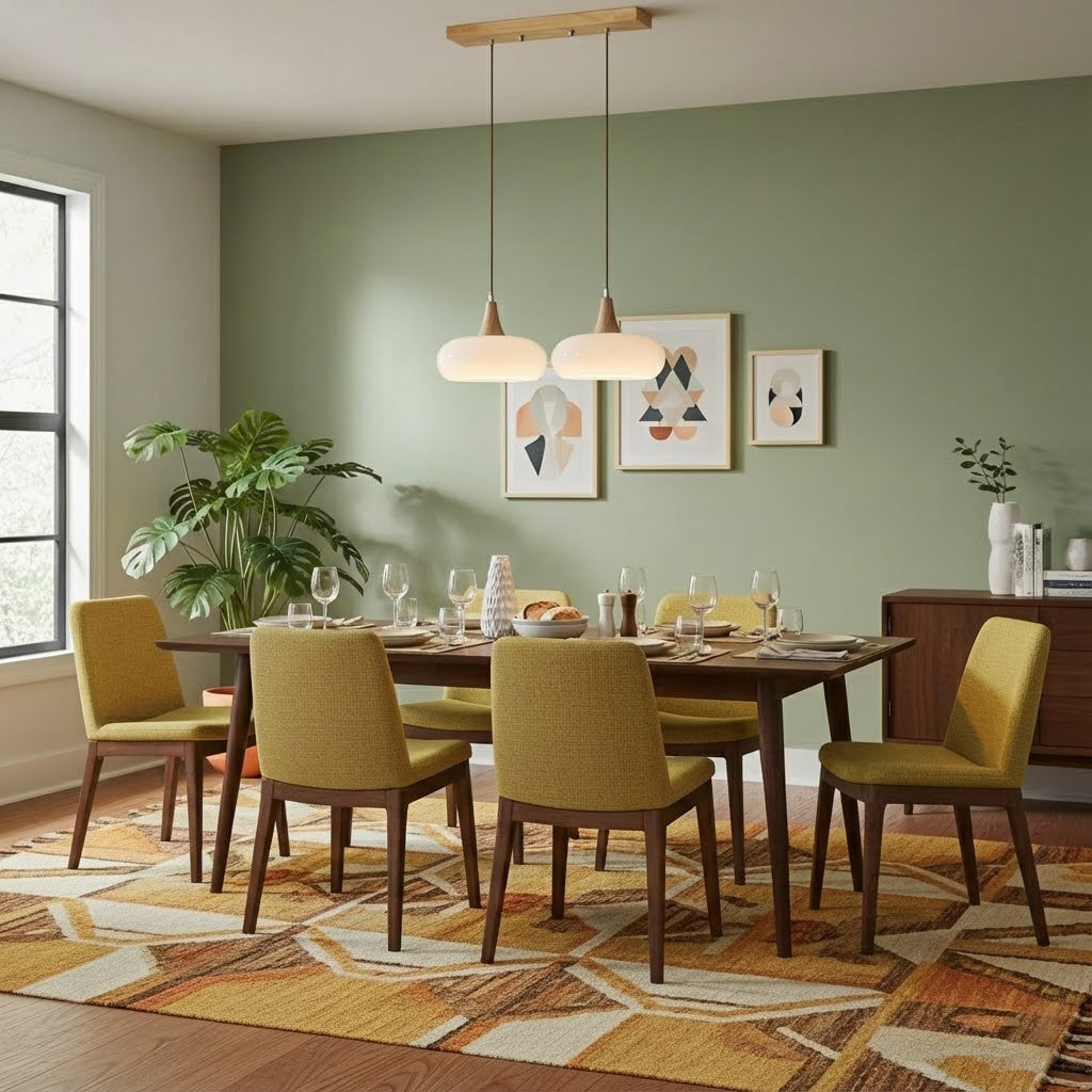 Hanging Light Fixture Metal Glass Wood Multi-Head Kitchen Island Dining Room Ceiling Lamp Indoor E26 E27 Socket Adjustable Wire Modern Home