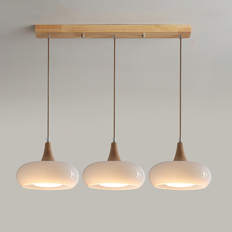 Hanging Light Fixture Metal Glass Wood Multi-Head Kitchen Island Dining Room Ceiling Lamp Indoor E26 E27 Socket Adjustable Wire Modern Home