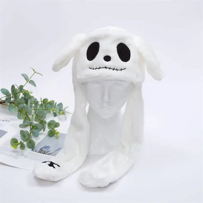 Plush Hat with Pop-Up Ears for Kids & Adults – Interactive Cosplay Beanie with Squeeze Paws | Fun Winter Accessory for Parties, Christmas