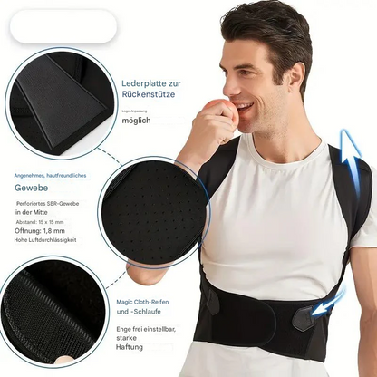Upper Back Support Brace for Slouch Relief – Adjustable Wrap Design for Men & Women