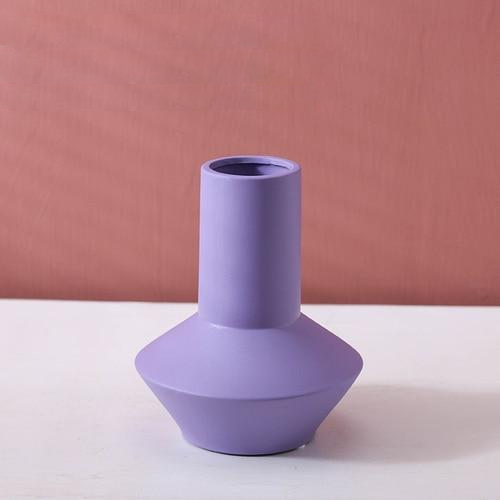 Handcrafted Bright Color Ceramic Flower Vase - Elegant Home Decor