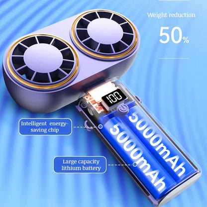 Handheld Fan Double-Cooler with 5 Adjustable Speeds | Mini Portable Fan for On-the-Go Freshness