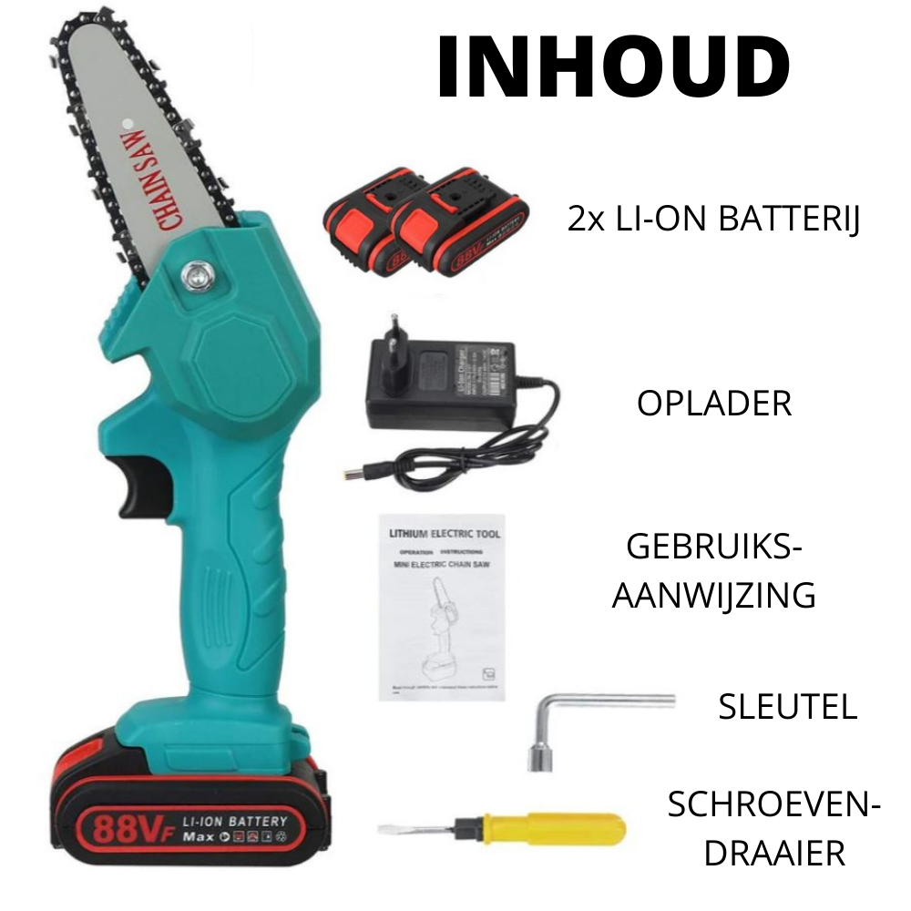 Lightweight Cordless Mini Chainsaw 1.5 lb Battery-Powered Pruner One-Handed Tree Trimmer for Garden Yard Landscaping Branch Cutting Home Out
