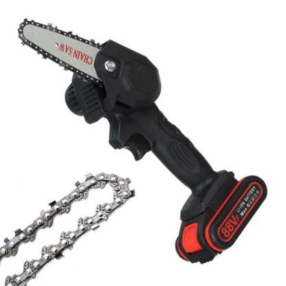 Cordless Electric Mini Chainsaw with 2 Batteries – Compact One-Hand Pruning Saw for Trees & Yard Work