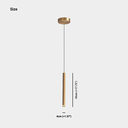 Slim Gold Tube LED Ceiling Light for Kitchen Island & Dining Room – Adjustable Drop Height, 1-5 Heads, Modern Minimalist Design