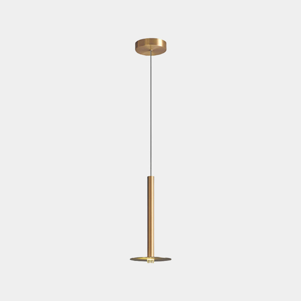 Slim Gold Tube LED Ceiling Light for Kitchen Island & Dining Room – Adjustable Drop Height, 1-5 Heads, Modern Minimalist Design