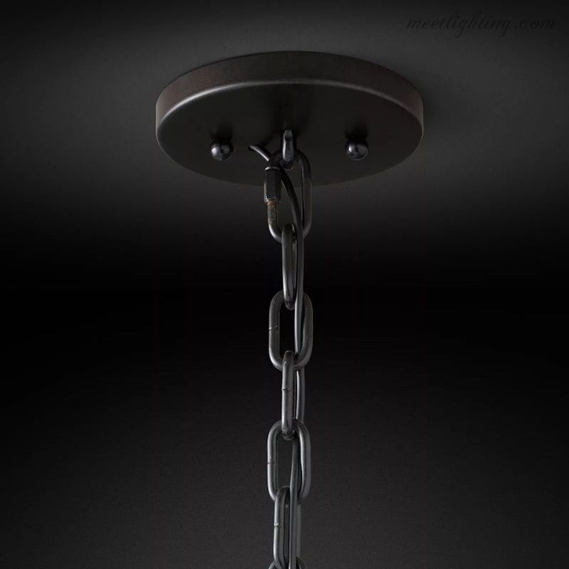Crystal Prism Ring Chandelier 59-Inch 14-Light Statement Fixture for Dining Room Living Room Foyer Adjustable Height Brass Black Steel