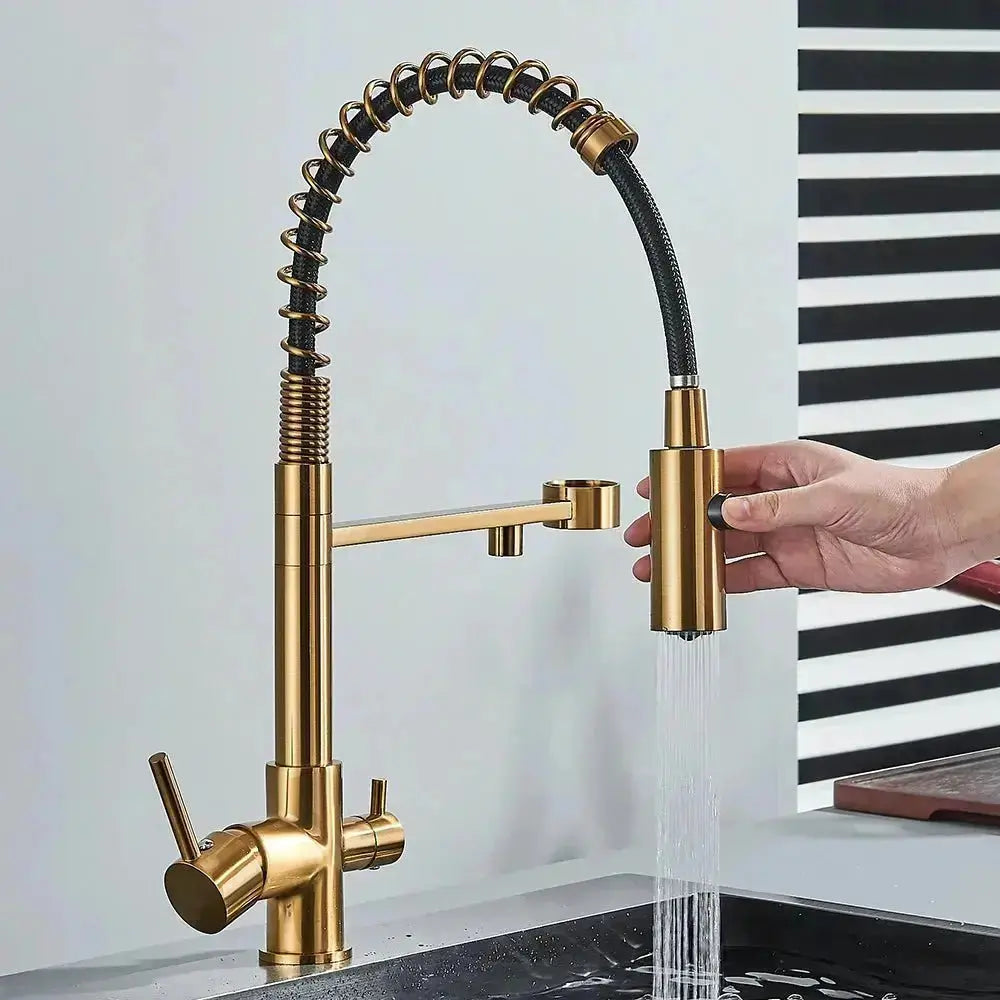 Harmony | 3-Way Pull-Down Kitchen Faucet with Smooth Spray Head | Dual-Handle Control for Versatile Water Access