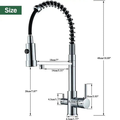 Harmony | 3-Way Pull-Down Kitchen Faucet with Smooth Spray Head | Dual-Handle Control for Versatile Water Access
