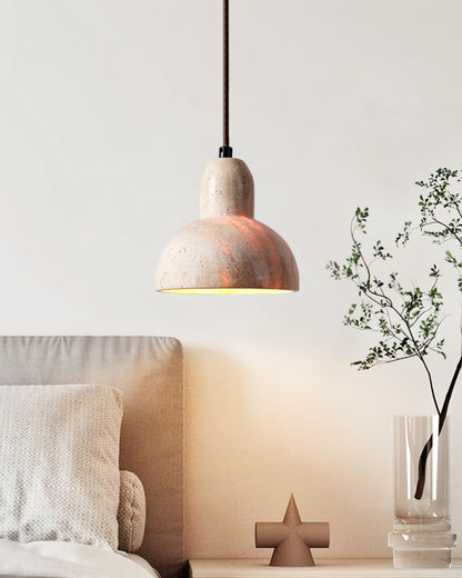 Stone Hanging Lamp E26 40W Natural Texture Overhead Light for Island Counter Breakfast Nook Focused Downlight