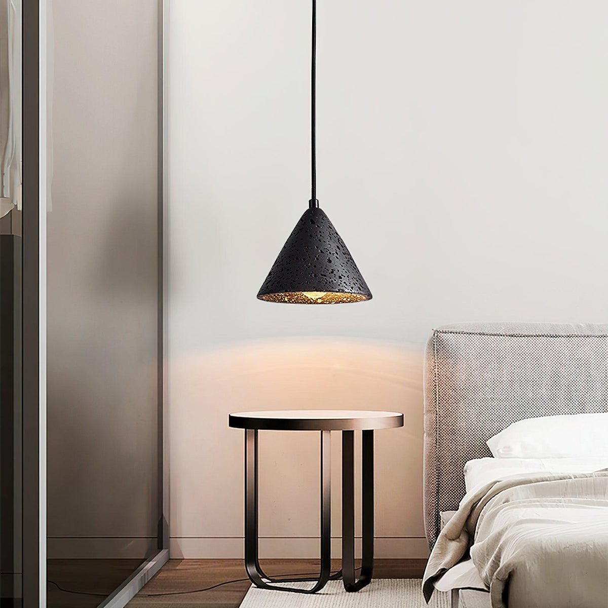 Stone Hanging Lamp E26 40W Natural Texture Overhead Light for Island Counter Breakfast Nook Focused Downlight