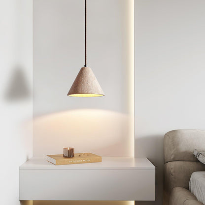 Stone Hanging Lamp E26 40W Natural Texture Overhead Light for Island Counter Breakfast Nook Focused Downlight