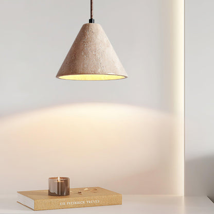 Stone Hanging Lamp E26 40W Natural Texture Overhead Light for Island Counter Breakfast Nook Focused Downlight