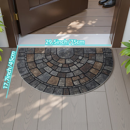 Haven Mosaic Door Mat - Non-Slip Polyester, Indoor Outdoor Use
