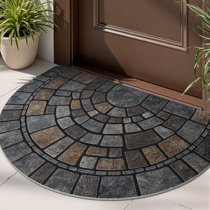 Haven Mosaic Door Mat - Non-Slip Polyester, Indoor Outdoor Use