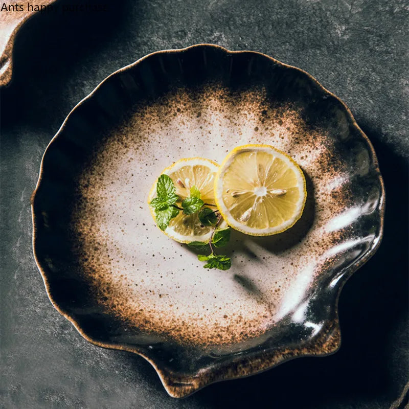 Shell-Shaped Porcelain Salad Plate 8 Inch White Nautical Dinner Dish for Everyday Meals Parties Beachhouse Tableware Appetizers Desserts