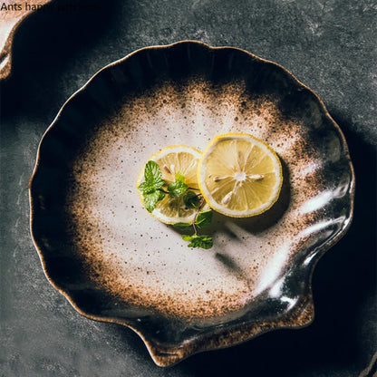 Shell-Shaped Porcelain Salad Plate 8 Inch White Nautical Dinner Dish for Everyday Meals Parties Beachhouse Tableware Appetizers Desserts