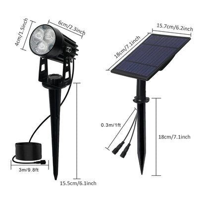 Outdoor Garden Spotlights Solar Powered 5-Pack with Ground Stakes for Pathway Landscape Yard Lighting Waterproof IP65 LED Dusk-to-Dawn Senso