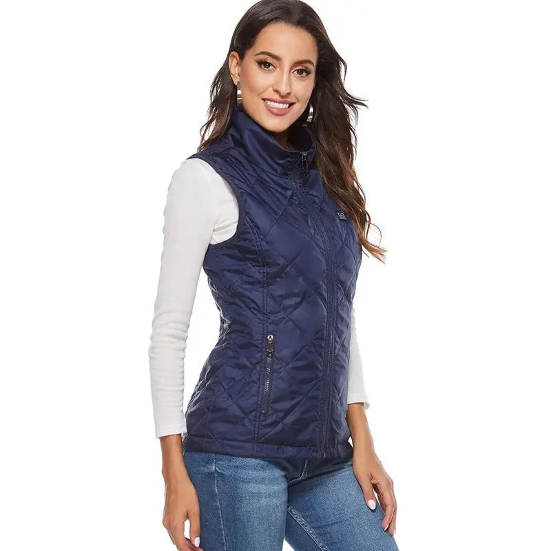 Women's USB Heated Vest with Infrared Heat Zones for Cold Weather | Lightweight Rechargeable Warming Jacket for Fall Winter Outdoor