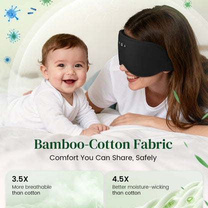 Serenity Collection | Bluetooth 5.4 3D Sleep Eye Mask with Zero Side Pressure | Breathable & Light Blocking for Restful Sleep