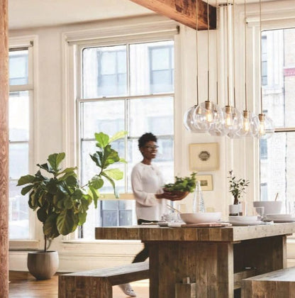 Stylish Brass Pendant Light with Glass Shade