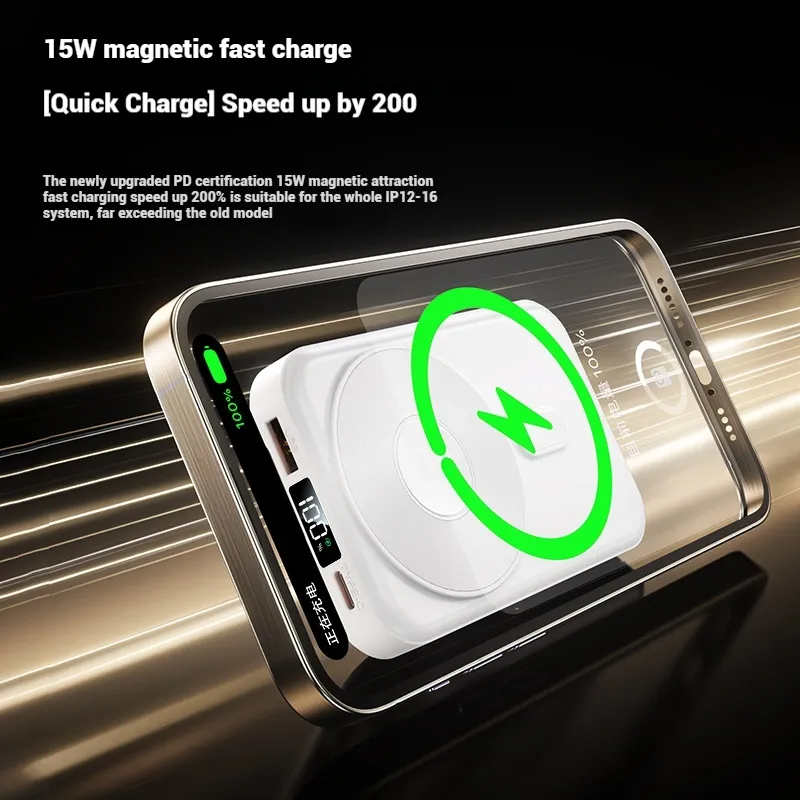 Portable Charger with Stand, Portable Power Bank for iPhone, Samsung and Android, Portable Phone Charger with Display