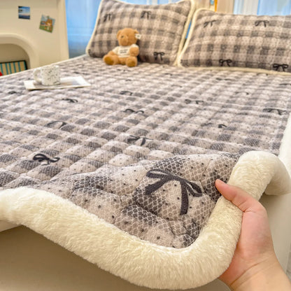 Cozy Dreams | Purple Mattress Pad for Kids with Cute Cartoon Design | Soft & Warm Winter Comfort