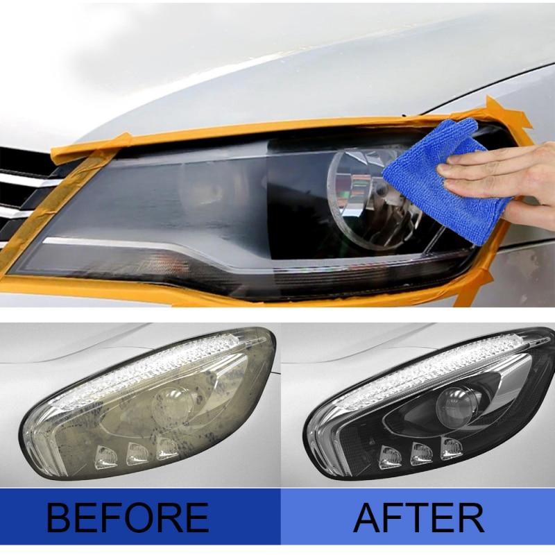 Headlight Restoration Liquid - Removes Haze & Yellowing from Cloudy Car Lenses - Renews Foggy Headlamps for Brighter Night Driving - DIY