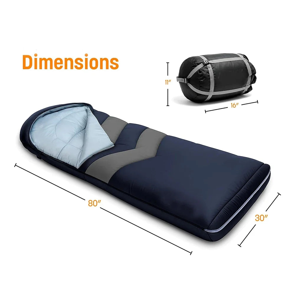Sleeping Bag for Adults, Camping Sleeping Bag with Built In Sleeping Pad and Pillow for Backpacking and Travel