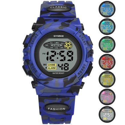 Kids Digital LED Sports Watch Waterproof Stopwatch Date Display Wristwatch for Boys Girls