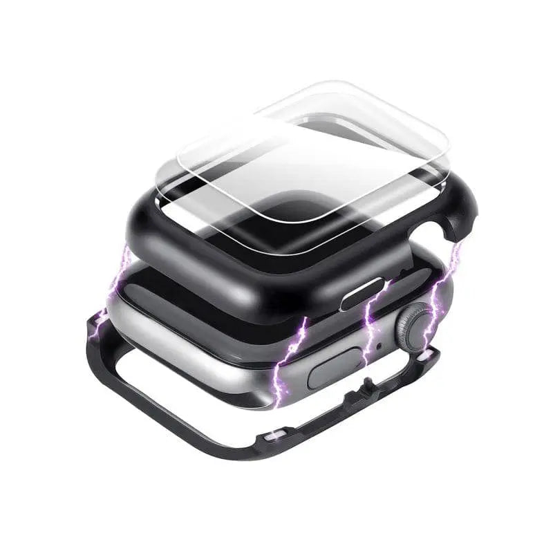 Reinforced Steel Watch Case with Tempered Glass Shield for Apple Watch Series 6/5/4 – 40mm & 44mm Protection