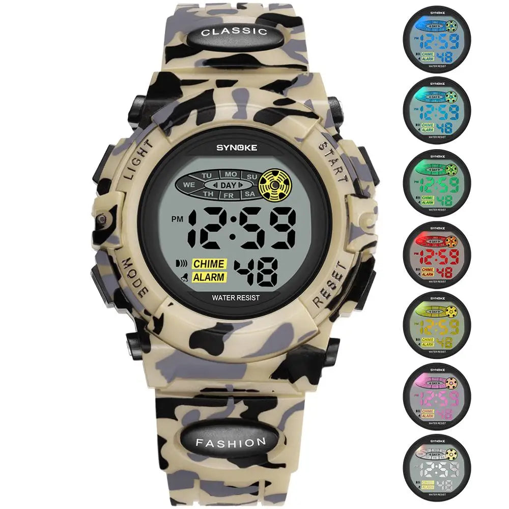 Kids Digital Sports Watch Water Resistant Stopwatch Alarm Date Display Boys Girls Youth Wristwatch for School Active Play Outdoor Adventures