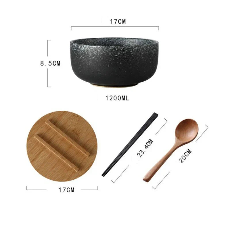 Red Glazed Ceramic Serving Bowls 7.9 Inch 4-Piece Set for Soups Salads Stews Family Meals Everyday Tableware Dining Room Kitchen