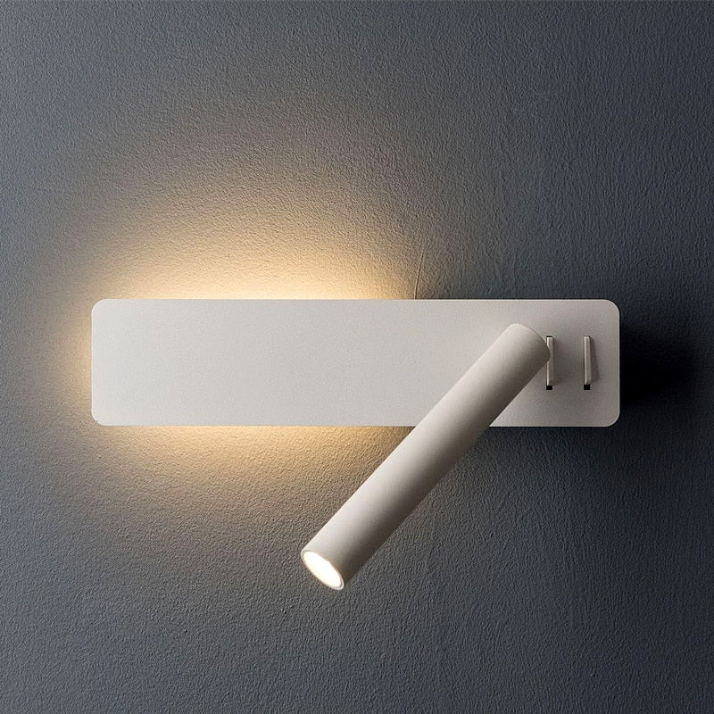 Adjustable LED Wall Reading Light with Rotatable Arm for Bedroom & Bedside | Modern Spotlight Sconce with Backlight, Matte Finish, Warm