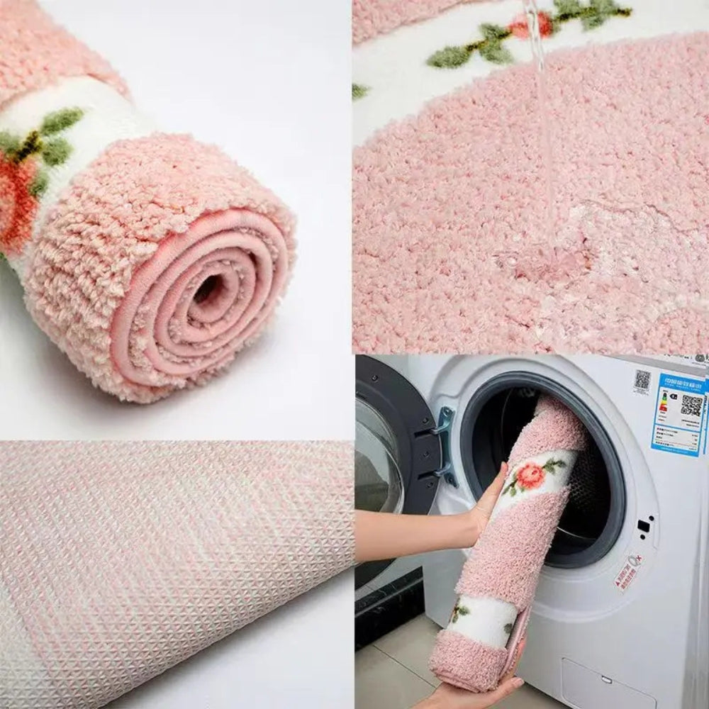 Haven Bath Mat - Heart-Shaped Soft Microfiber, Non-Slip Design