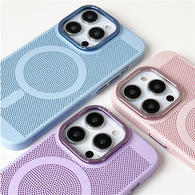 Cooling iPhone Case with MagSafe – Raised Edge Protection for Camera & Screen – Shock-Absorbing TPU Design for Daily Use