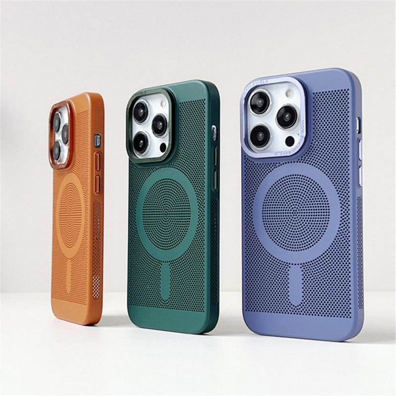 Cooling iPhone Case with MagSafe – Raised Edge Protection for Camera & Screen – Shock-Absorbing TPU Design for Daily Use