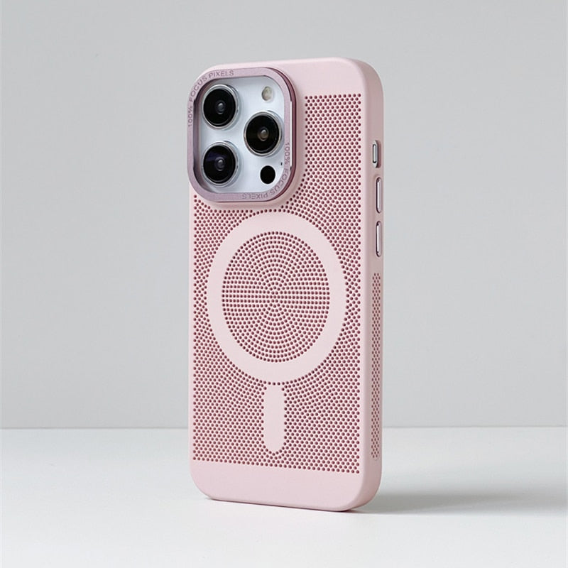 Cooling iPhone Case with MagSafe – Raised Edge Protection for Camera & Screen – Shock-Absorbing TPU Design for Daily Use