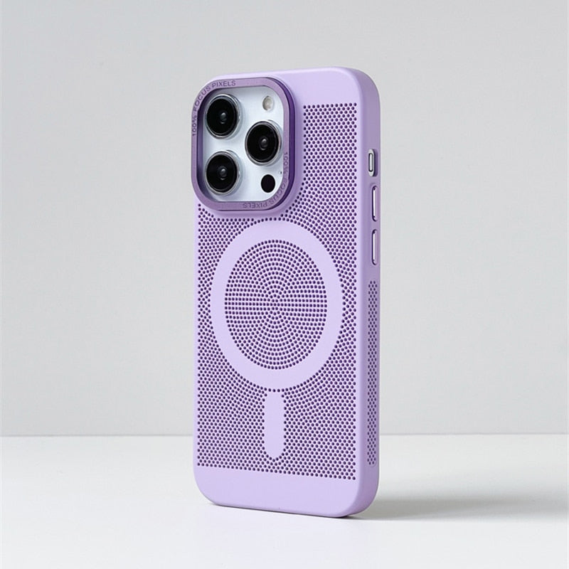 Cooling iPhone Case with MagSafe – Raised Edge Protection for Camera & Screen – Shock-Absorbing TPU Design for Daily Use