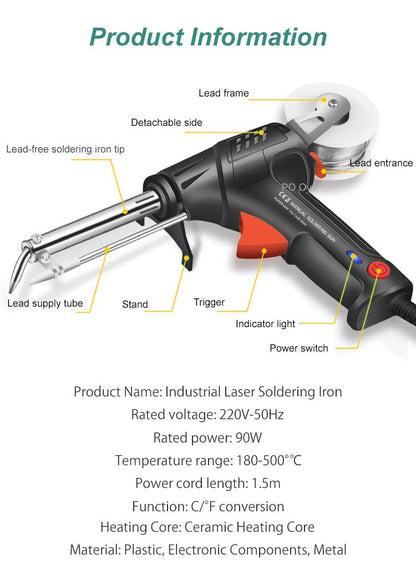 Portable Electric Soldering Iron with 20-Second Quick Heat-Up for Precision Joining & Repair Work | Dual-Function Joining Tool for