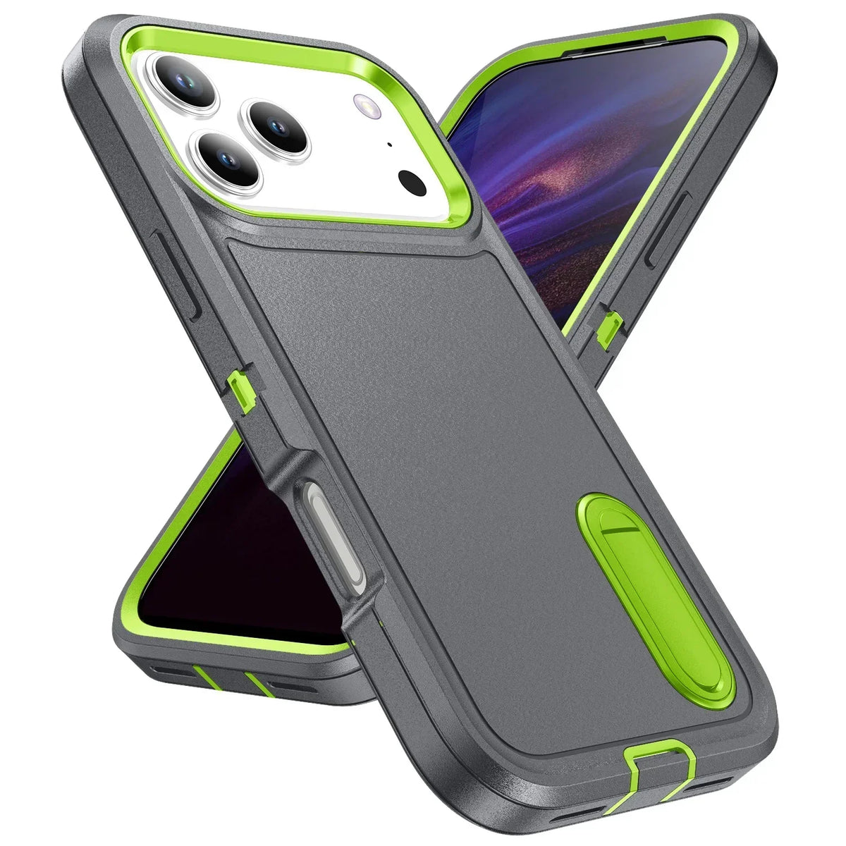 Rugged iPhone Case with Kickstand & Reinforced Corners for 14-17 Series | Drop Protection Armor Cover
