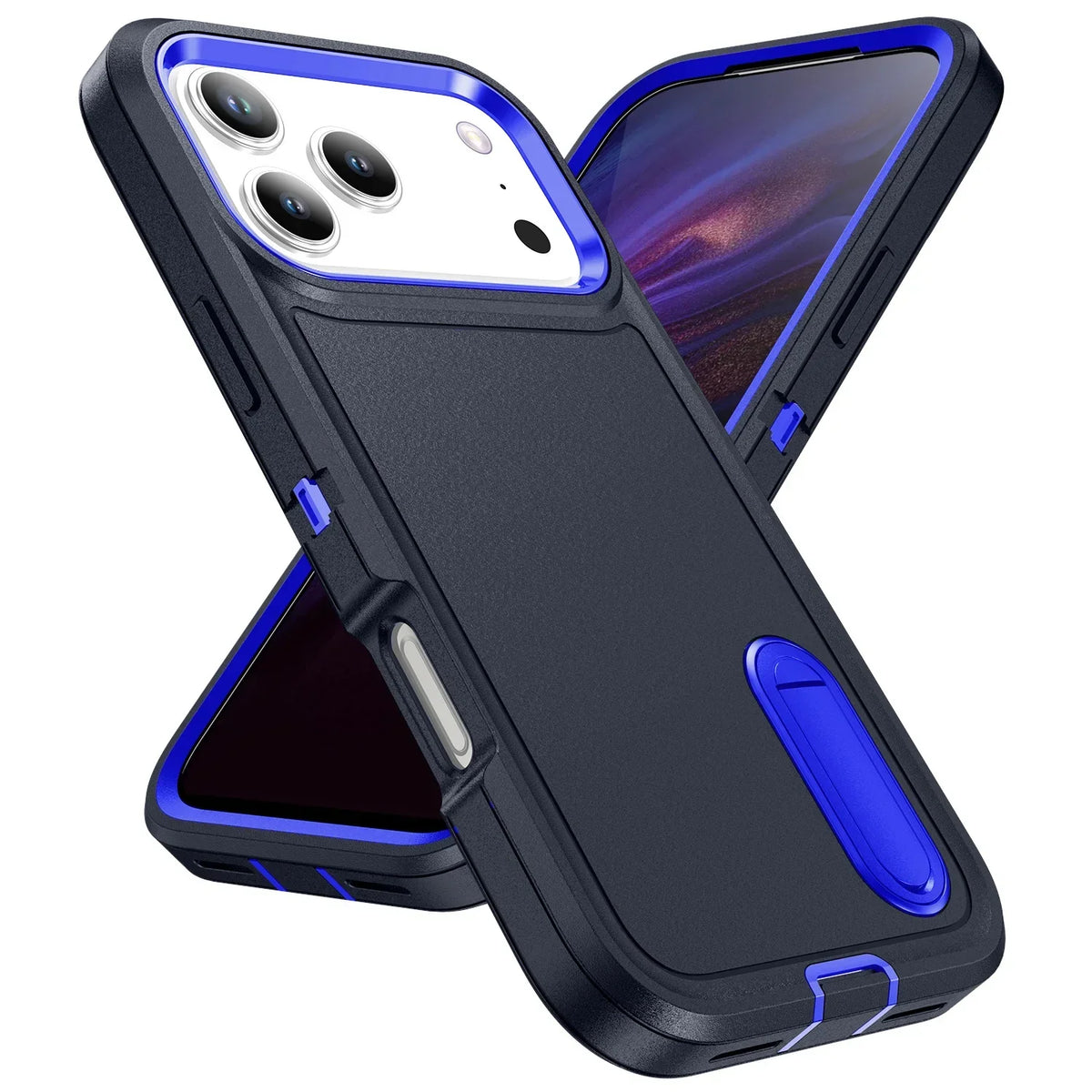 Rugged iPhone Case with Kickstand & Reinforced Corners for 14-17 Series | Drop Protection Armor Cover