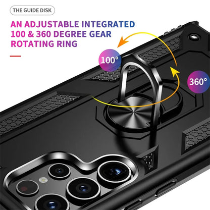 Samsung Galaxy Rugged Case with Ring Stand & Magnetic Mount – Shockproof Hard Shell Cover for Daily Drop Protection