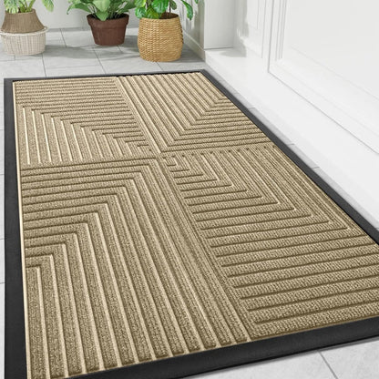 Mud Mat for Entryway, Heavy Duty Non Slip Floor Mat for High Traffic Areas, Waterproof Door Mat for Indoor Entrance