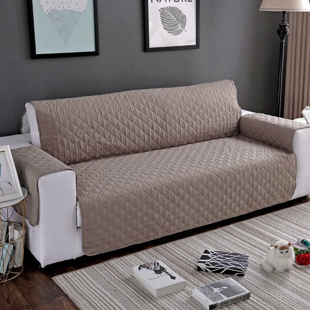 Quilted Furniture Throw Protector with Anti-Slip Backing for Couches and Sofas – Water-Resistant Padded Slipcover for Pet Owners, Living Roo
