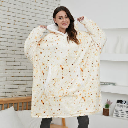 Oversized Wearable Blanket Hoodie with Pocket – Soft Fleece Throw for Couch & Bed – One Size Adults & Teens