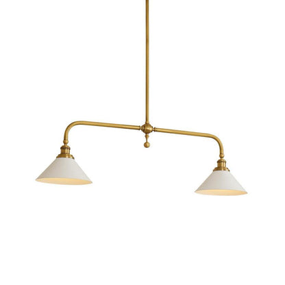 Dual-Head Island Pendant Light with Adjustable Height – Aluminum & Ceramic Shades for Kitchen, Dining Room & Living Space – Dimmable LED Fix