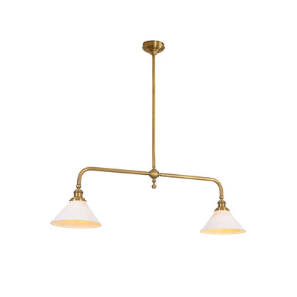 Dual-Head Island Pendant Light with Adjustable Height – Aluminum & Ceramic Shades for Kitchen, Dining Room & Living Space – Dimmable LED Fix
