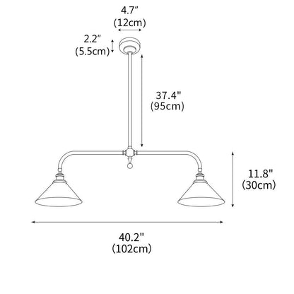 Dual-Head Island Pendant Light with Adjustable Height – Aluminum & Ceramic Shades for Kitchen, Dining Room & Living Space – Dimmable LED Fix